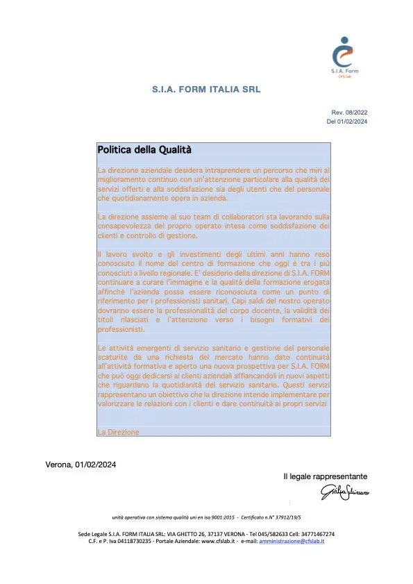 Politica della Qualità